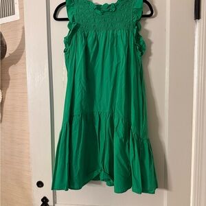 Elegant Green Ruffled Mini Dress